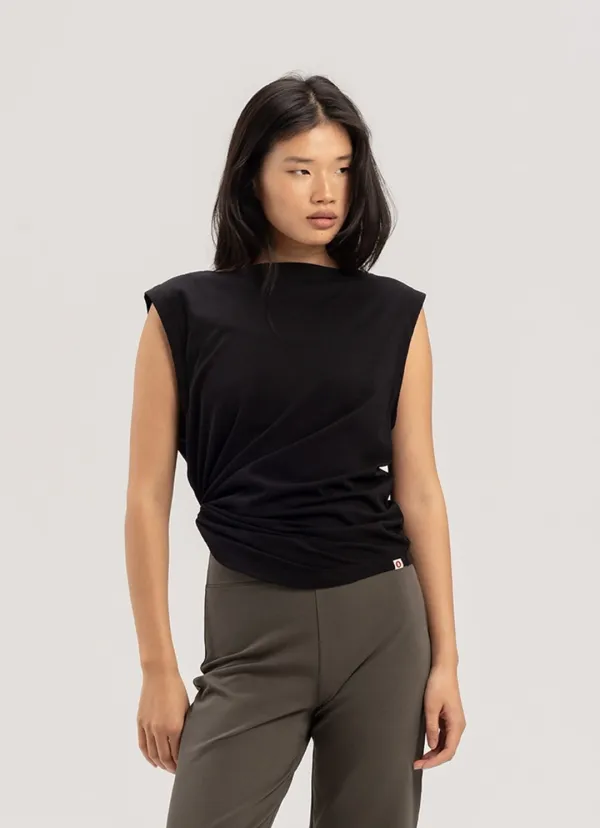 Boatneck sleeveless (Unisex)_Black