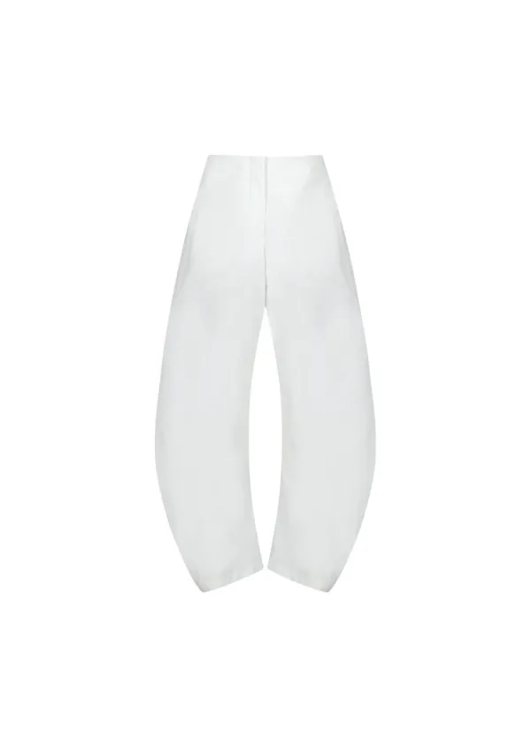 Curved Silhouette Pants, White