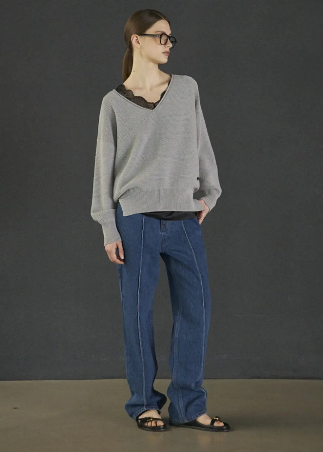 메종드이네스 PINTUCK STITCH DENIM_BLUE 상품 이미지 1