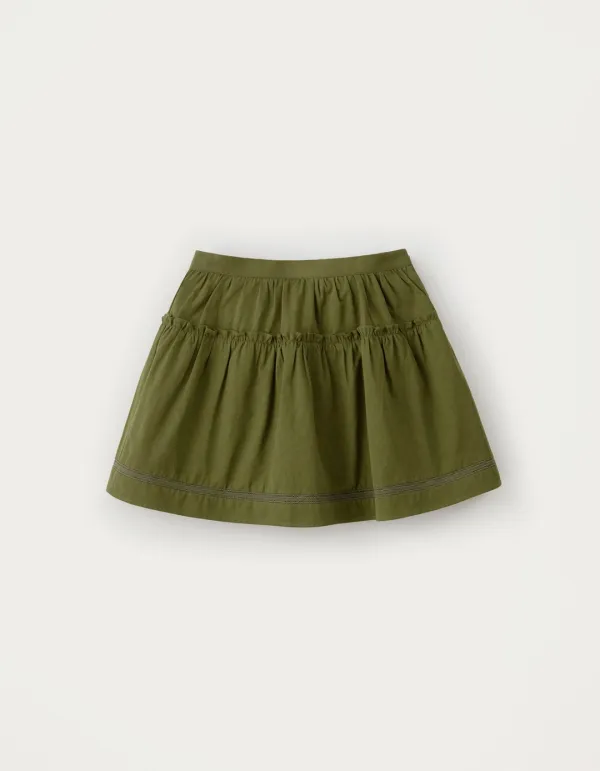 Soy Shirring Mini Skirt - Khaki
