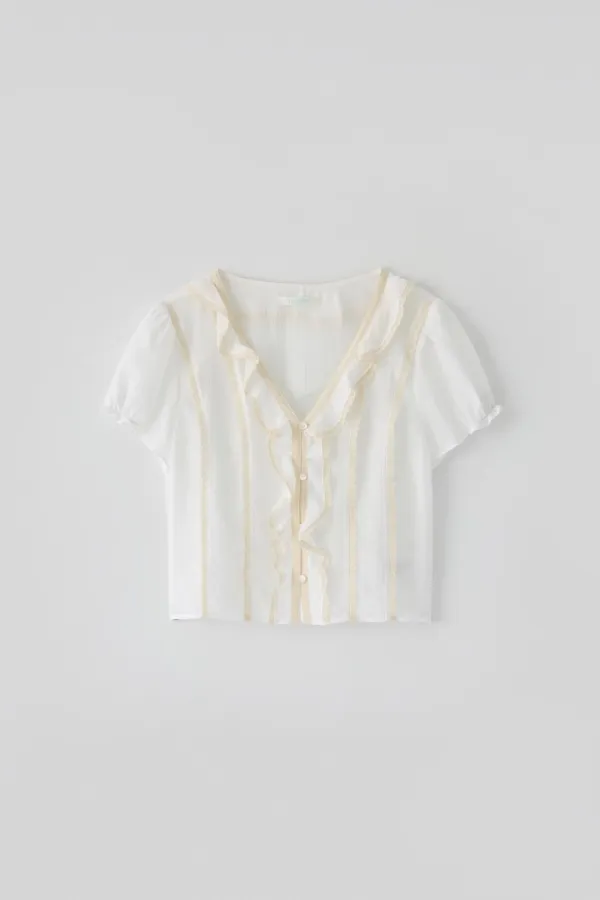 (2nd re-stock) T/T Eve ruffle blouse (ivory)