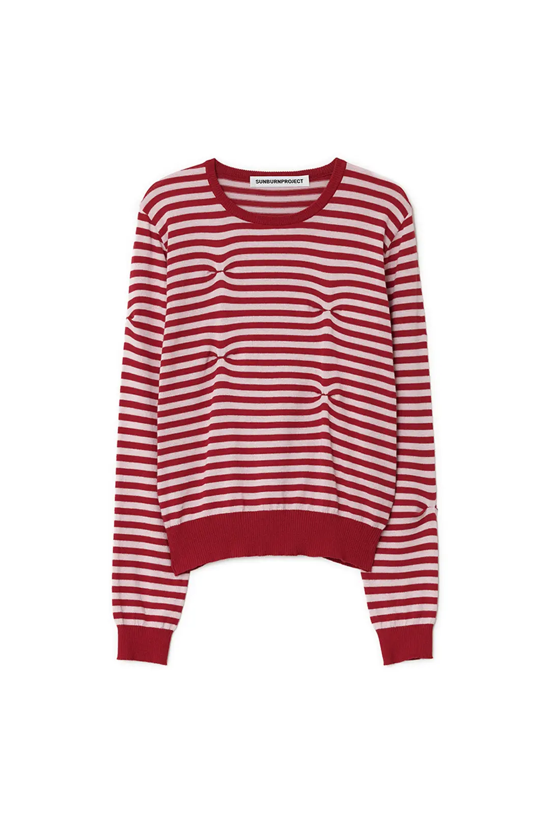 썬번프로젝트 STITCH STRIPE KNIT, RED 상품 이미지 1