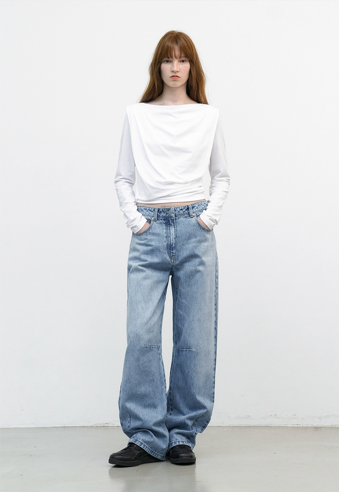 아뜰리에 나인 (PT-5746)CURVED BALLON DENIM PANTS 상품 이미지 2