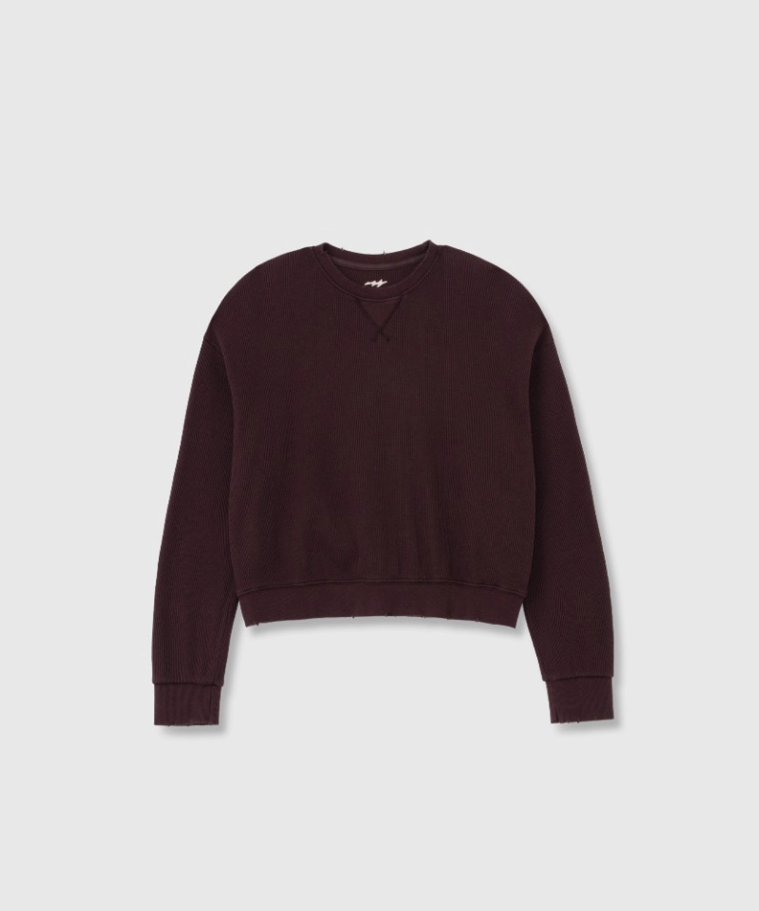 니히 Vintage waffle sweatshirt (Wine) 상품 이미지 1