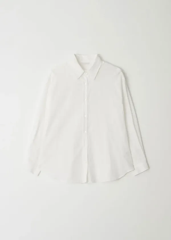 stripe side button wrap shirt-ivory