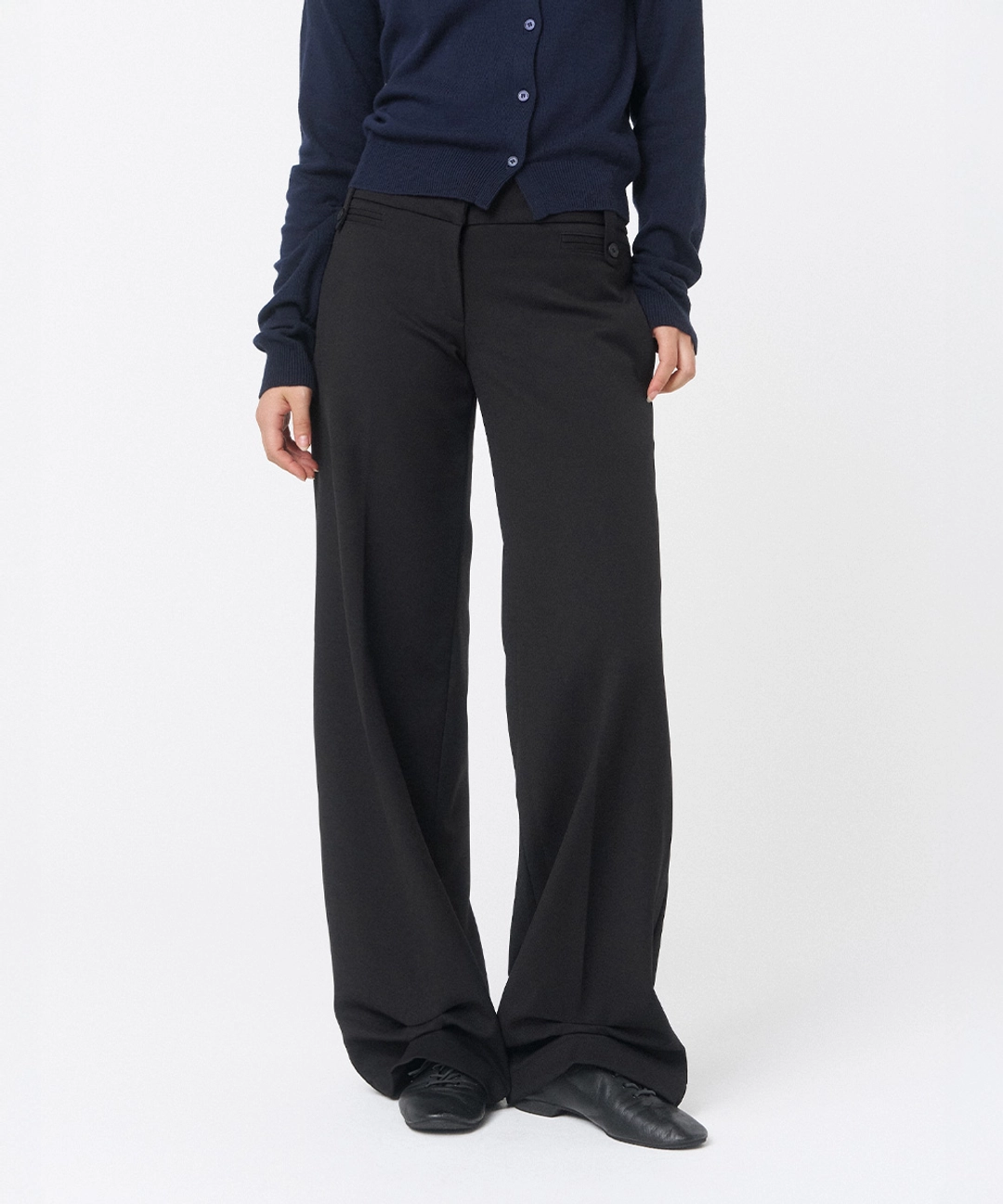 미세키서울 Tuck detail slacks pants BLACK 상품 이미지 1