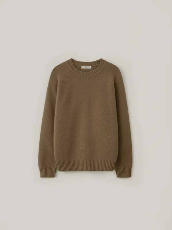 [Cashmere] Moss Round Knit - Beige