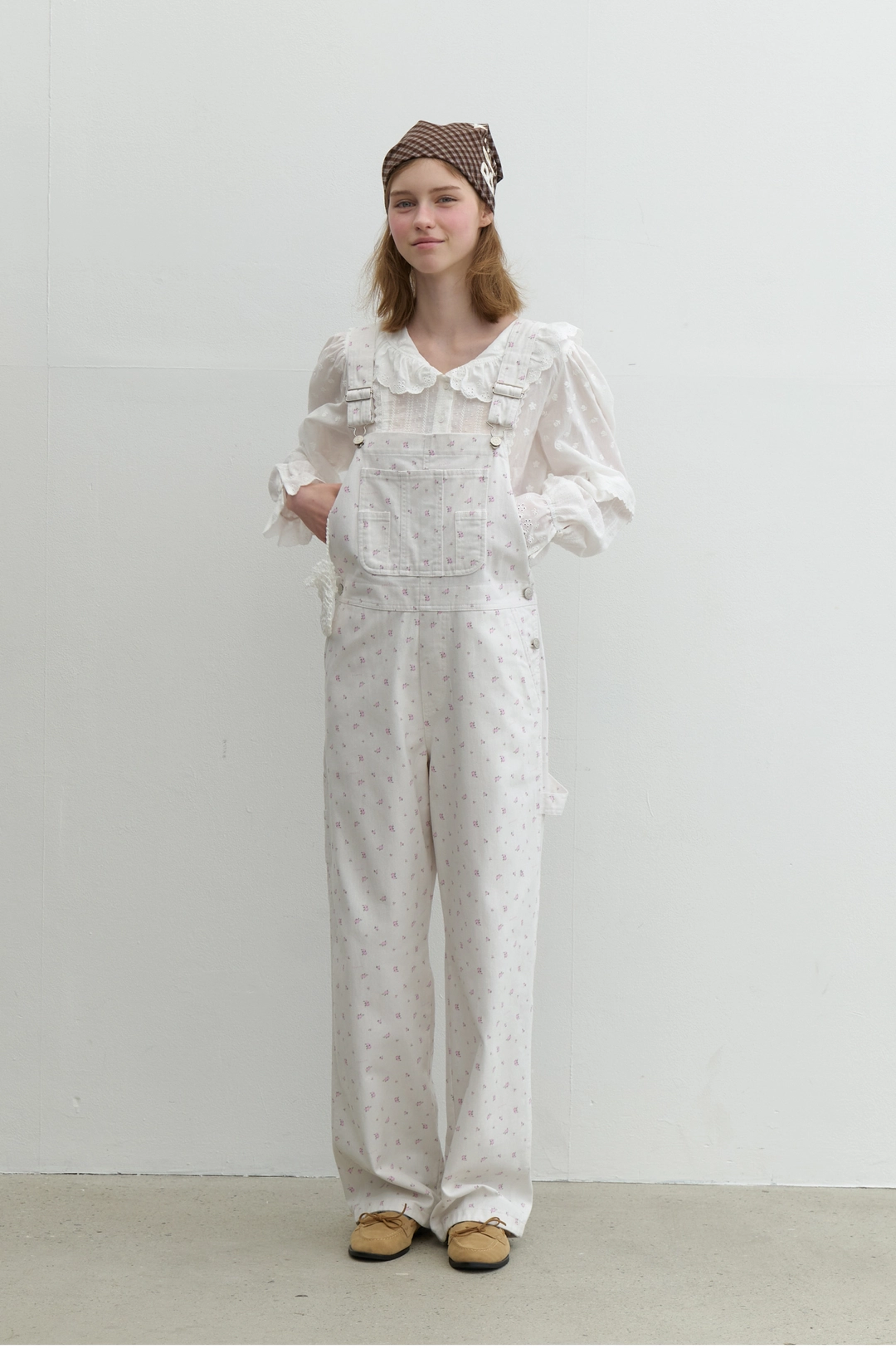 순수 Mari Print Overalls Ivory 상품 이미지 1