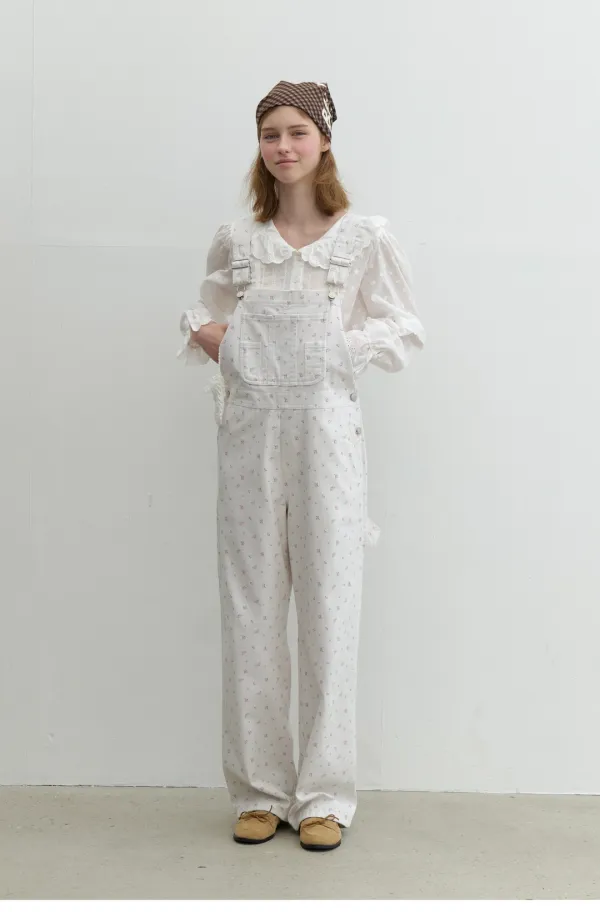 Mari Print Overalls Ivory