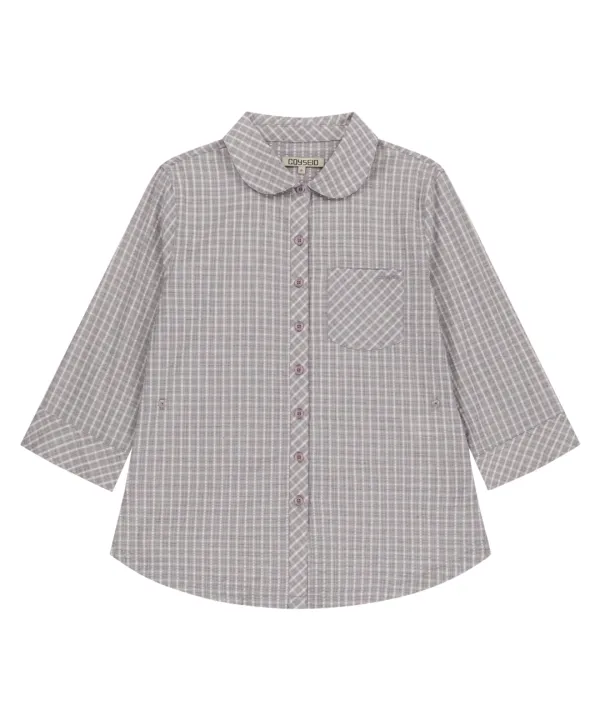 ROUND COLLAR CAPRI SHIRT ASH PINK