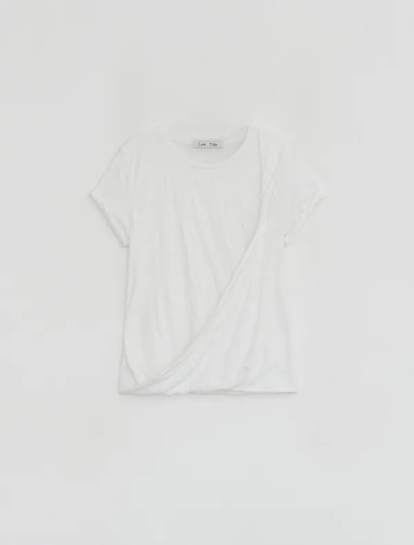 CREASE DRAPE T-SHIRT [WHITE]