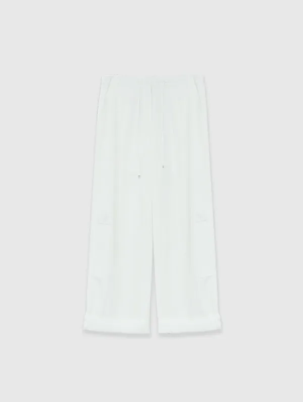 Button Fold Pants (White)
