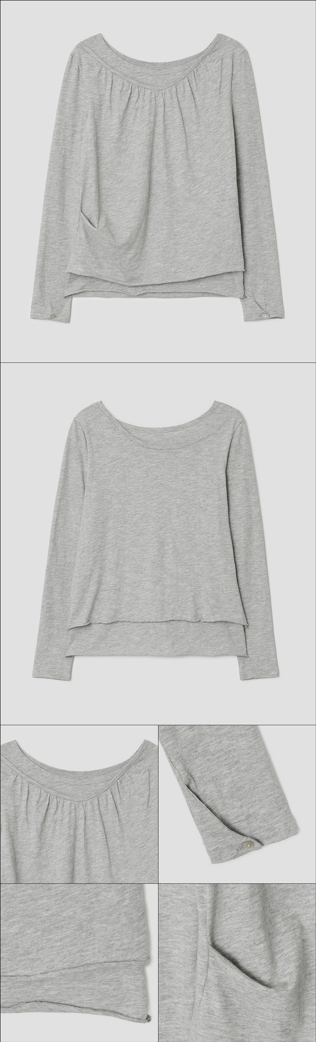 타입서비스 [9/23 예약발송] [2차] Soft Shirring Layered Top [Gray] 상품 이미지 2