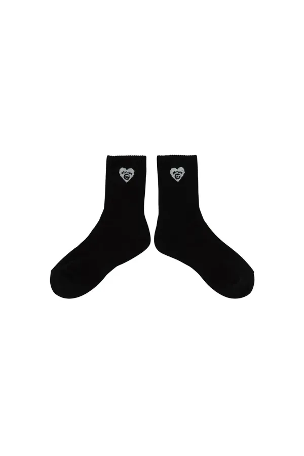 Heart piv\'vee socks (ebony black)