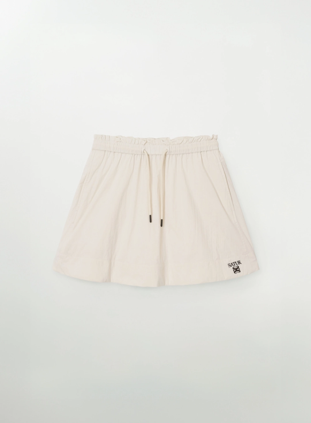 세터 (W) Logo String Nylon Flare Skirt - Cream 상품 이미지 1
