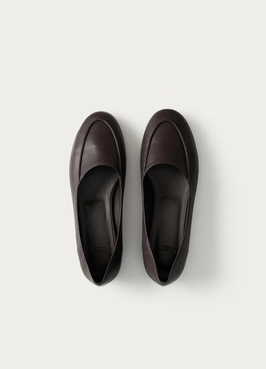 낫띵리튼 Round moc leather flats (Espresso brown) 상품 이미지 1