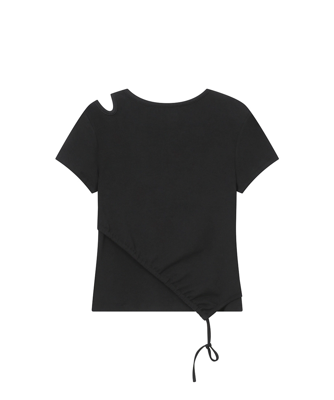 미세키서울 Cutout shirring layered shortsleeve BLACK 상품 이미지 2