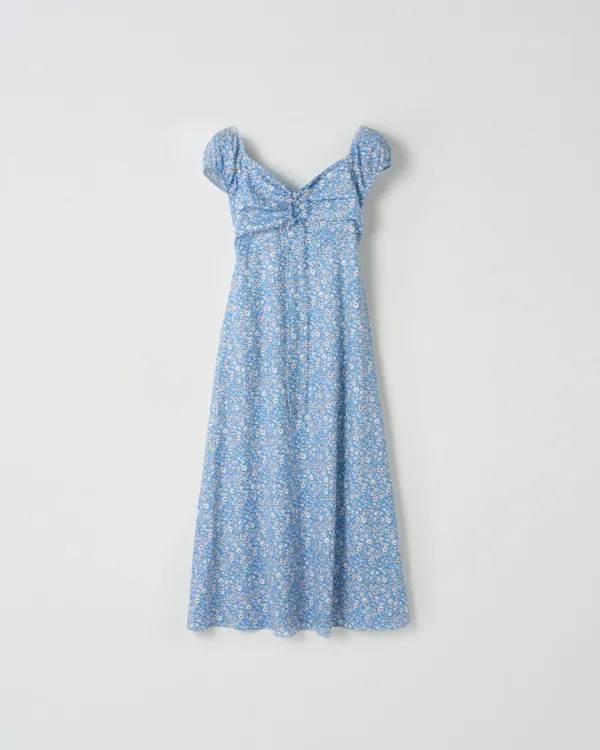 Floral Smocking Dress [BLUE]