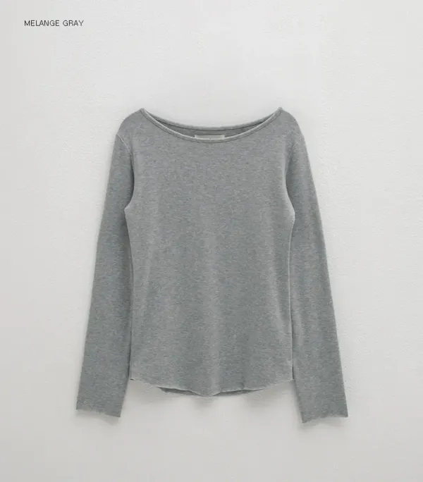 (T-7079)ESSENTIAL BOAT NECK TEE