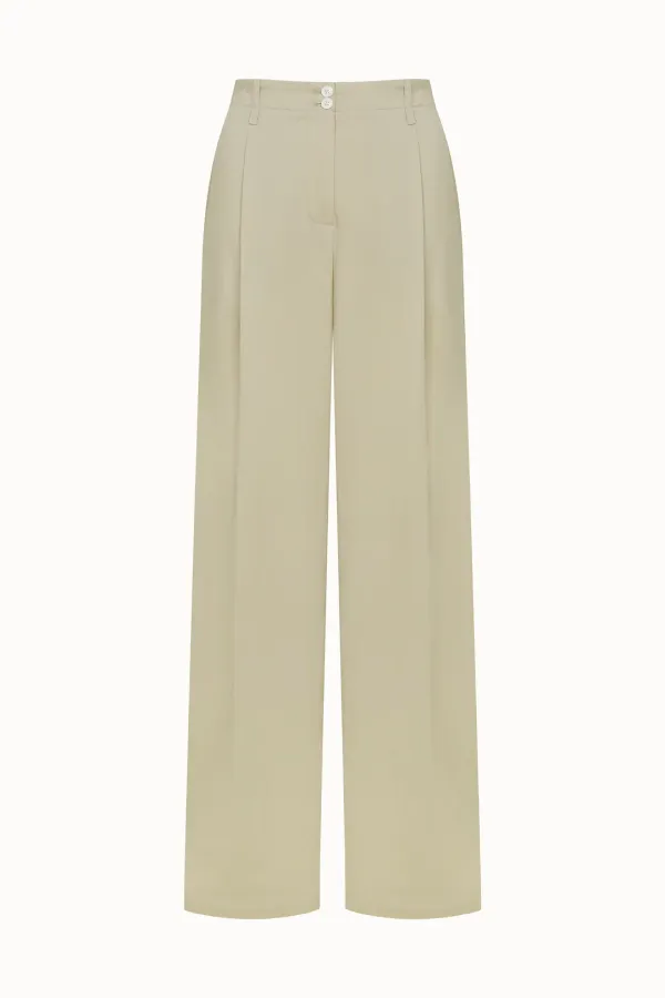 One Tuck Wide Banding Pants[LMBDSUPT506]-Khaki Beige
