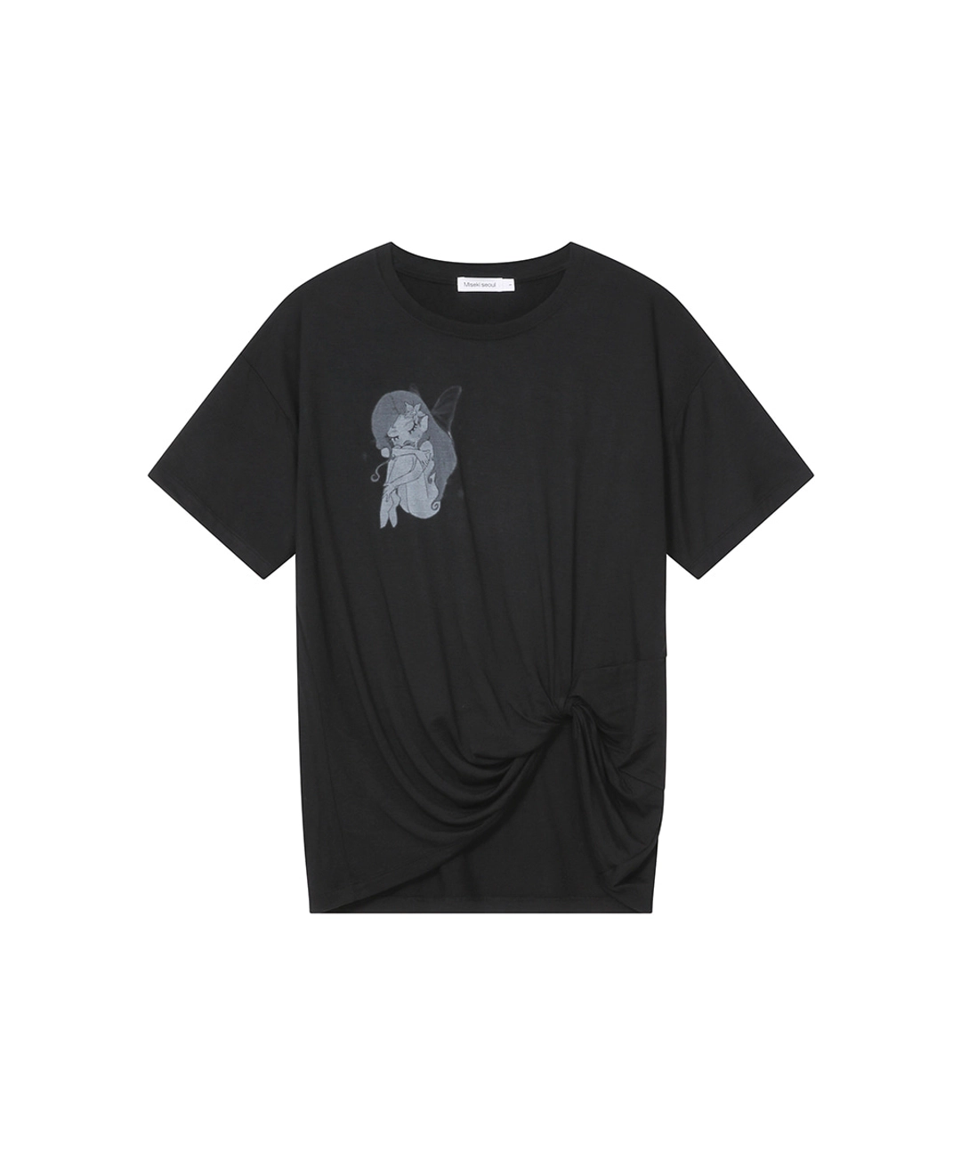 미세키서울 [Hannah X Misekiseoul] Hannah fairy twist short sleeve BLACK 상품 이미지 1