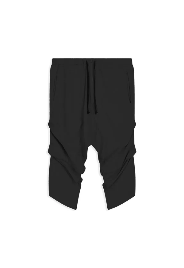 GATHERED SAROUEL SHORTS, CHARCOAL