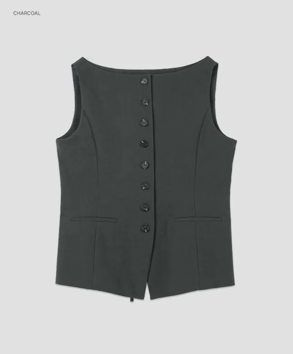 (VT-0282)DAVE SET-UP BOAT NECK VEST