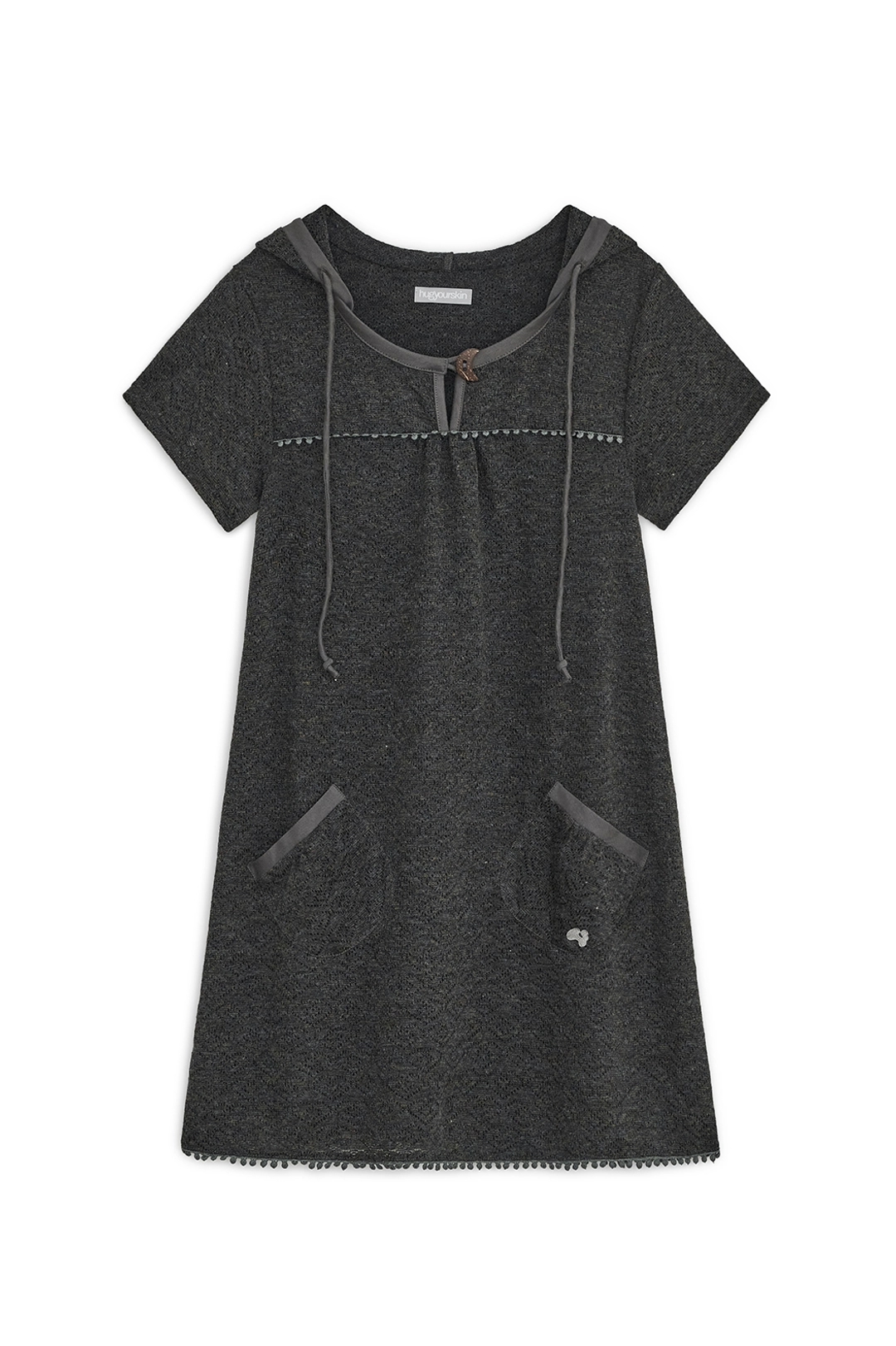 허그유어스킨 Hooded layered knit dress (Charcoal) 상품 이미지 1