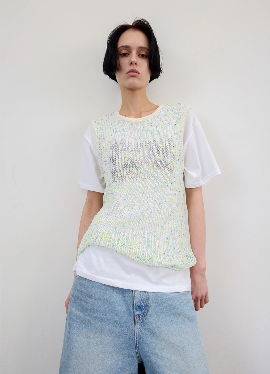 르바 Pebble Grain Knit Vest - Mint Pebble 상품 이미지 2