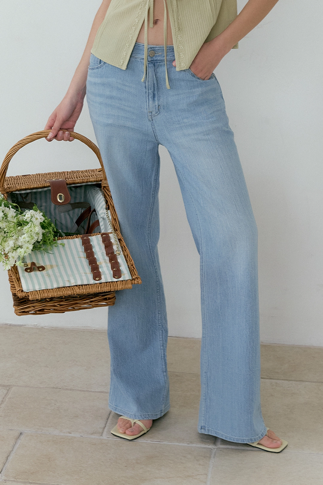 루시르주 Washed Loose Jeans (light blue) 상품 이미지 2