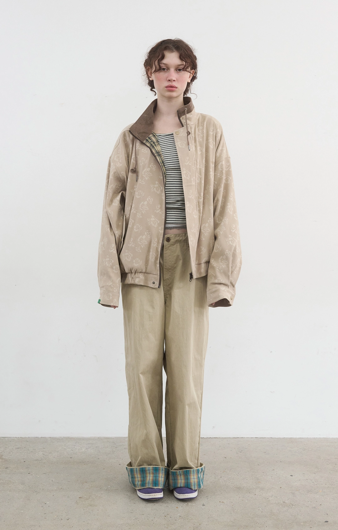 노컨텐츠 413. Check Point Pants_Beige 상품 이미지 1