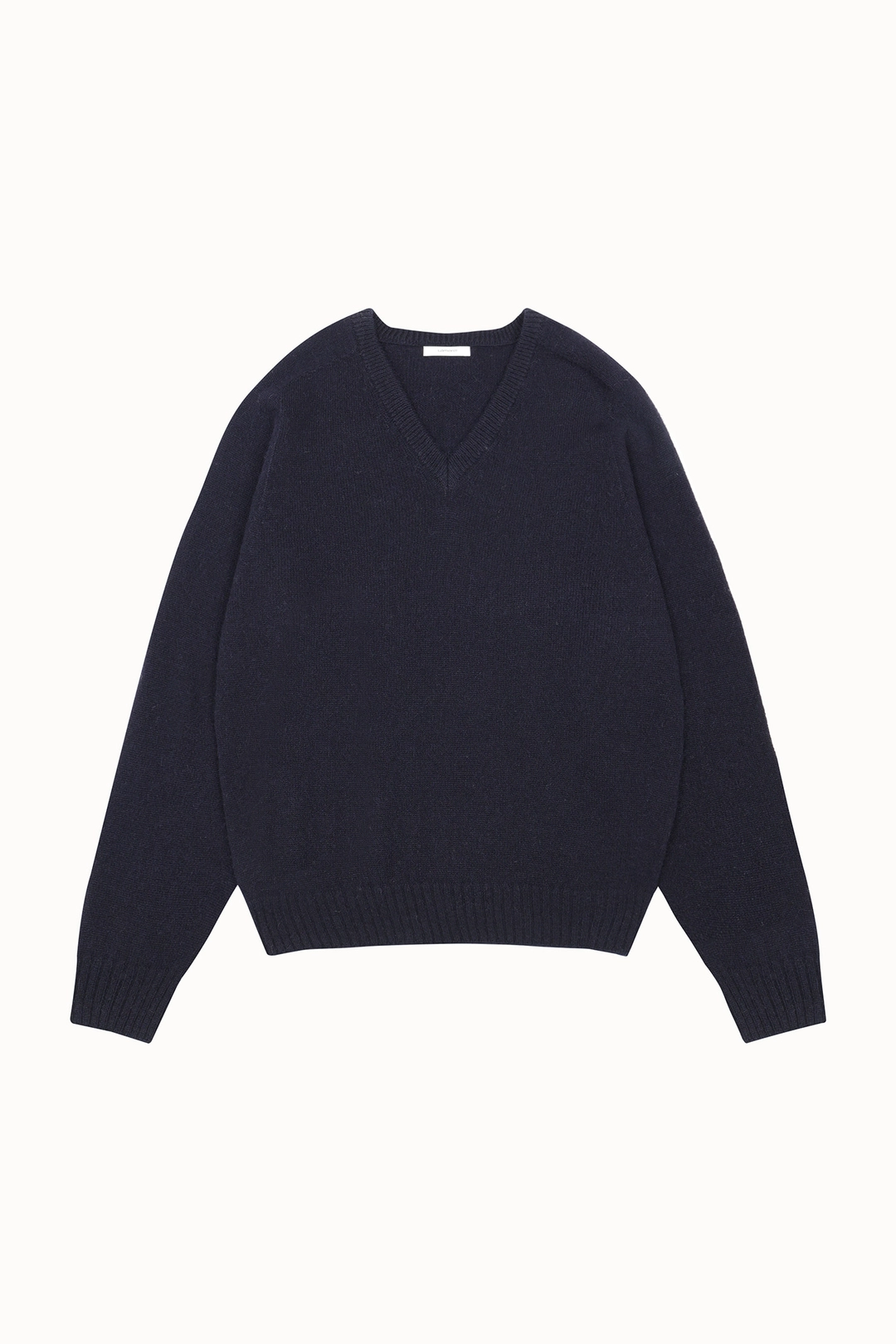 라메레이 Wholegarment Baby Alpaca V-Neck Knit Top [LMBFWIKN2109]-Navy 상품 이미지 2