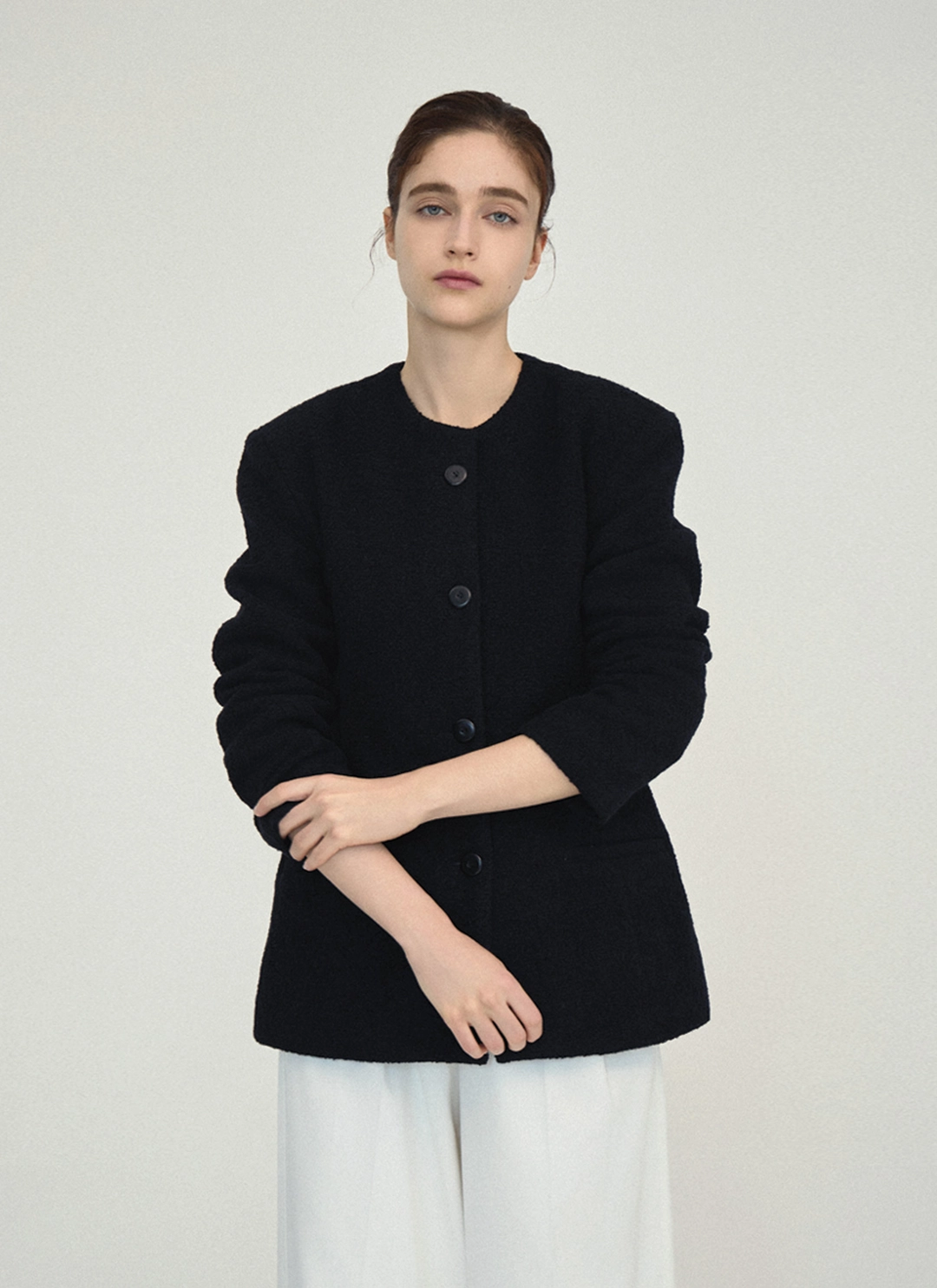 녹섭 [17차 리오더][L 사이즈 추가] boucle wool jacket_bk (10/23 이내 출고) 상품 이미지 1
