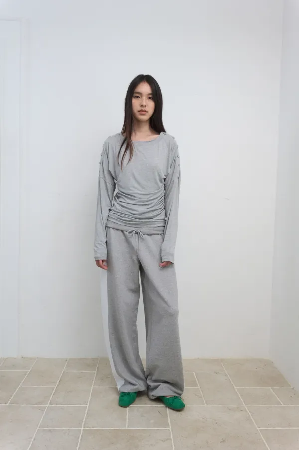 2-WAY SHOULDER BUTTON TOP_MELANGE