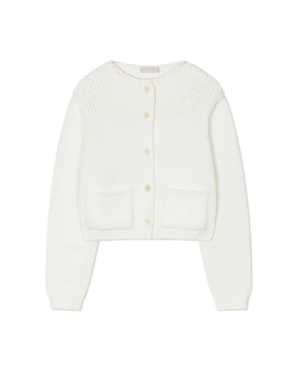 RAW CHUNKY CARDIGAN (White)