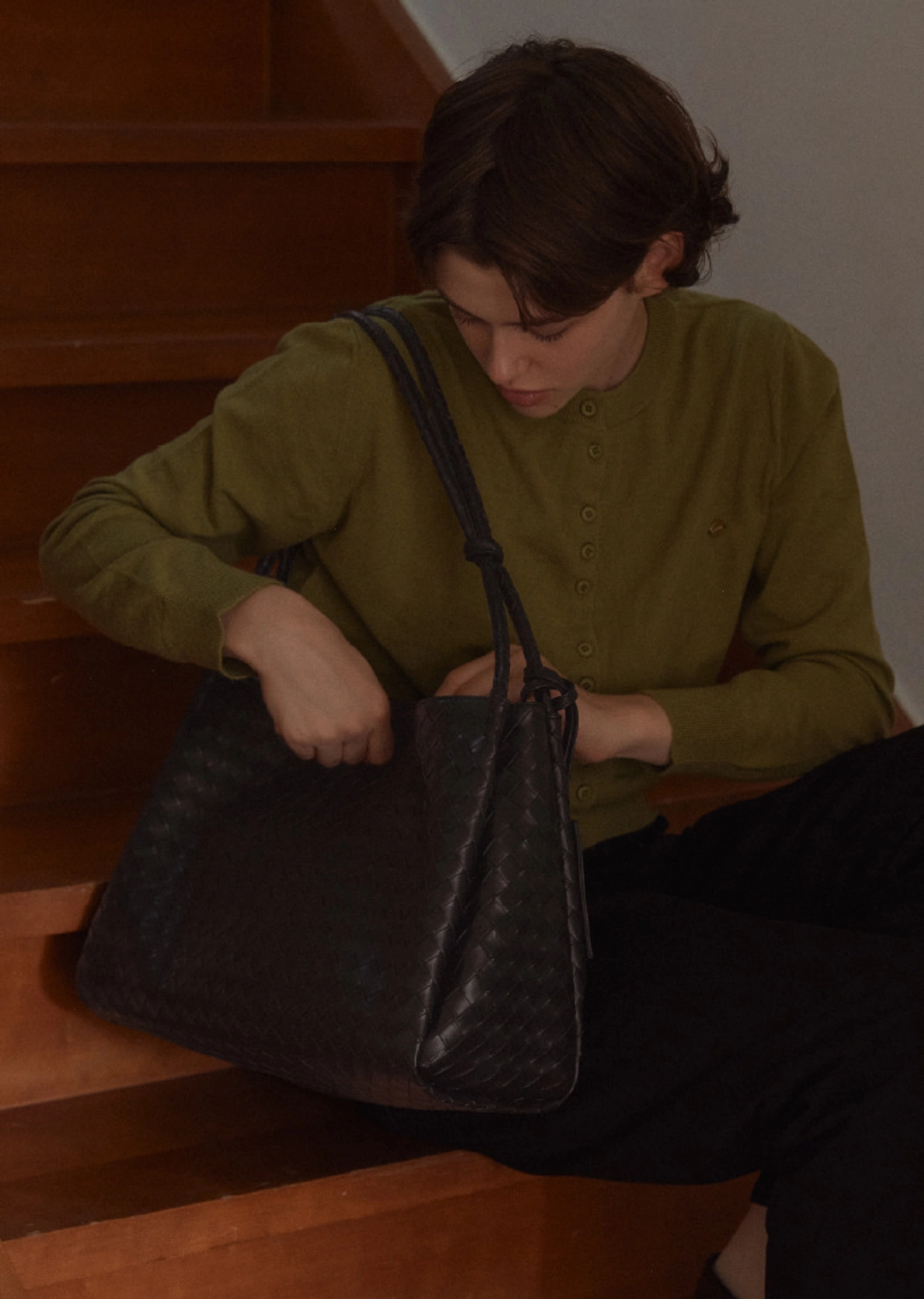 아노에틱 ANC WEAVING MESH STRING BAG_BROWN 상품 이미지 3