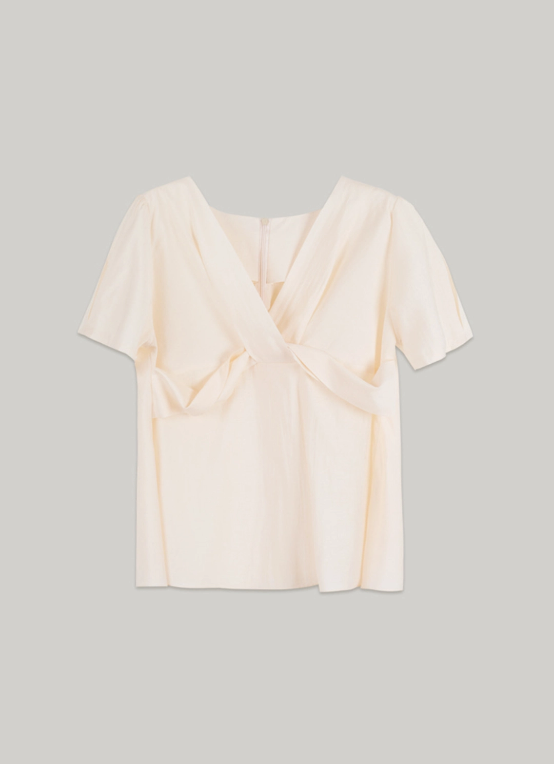 아워코모스 comos 1475 one tuck ribbon detail blouse (pale coral) 상품 이미지 3
