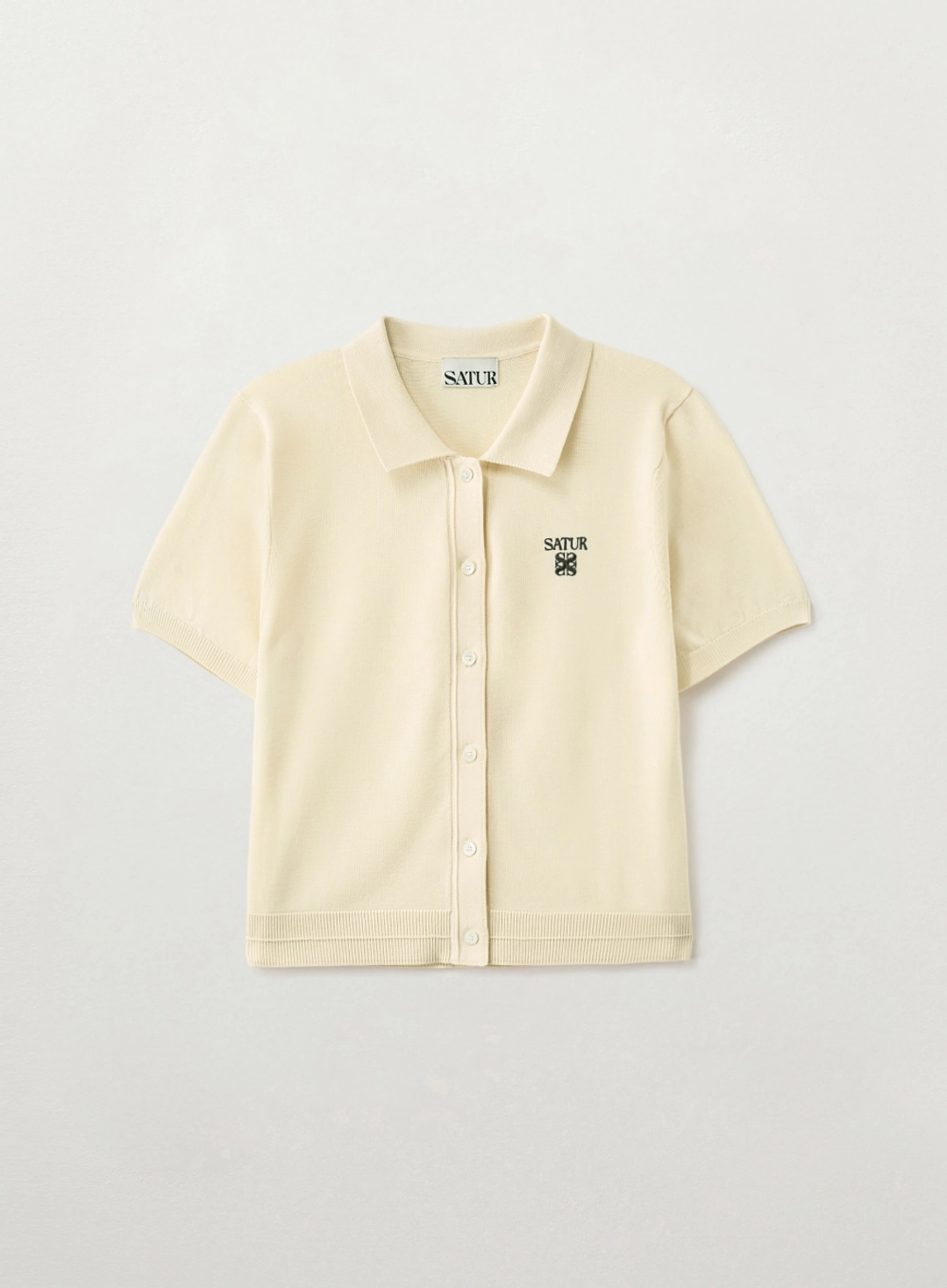 세터 [이민정 Pick] (W) Collar Half Knit Cardigan - Light Yellow 상품 이미지 1