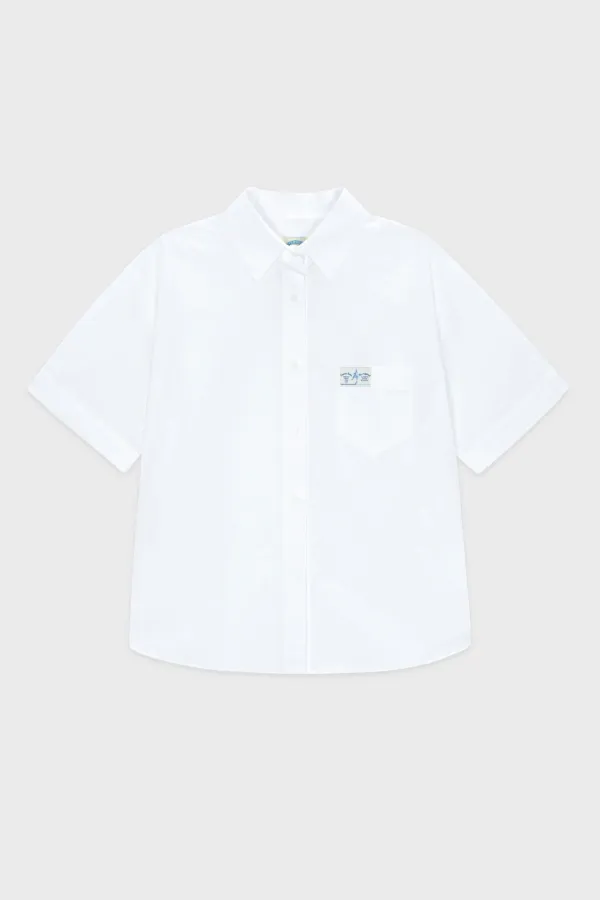 Half Sleeve Cotton Shirt (White)