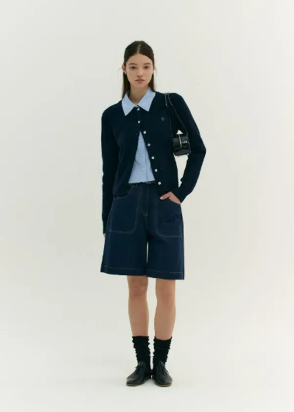 [3차 리오더]  DENIM BERMUDA PANTS (dark blue)