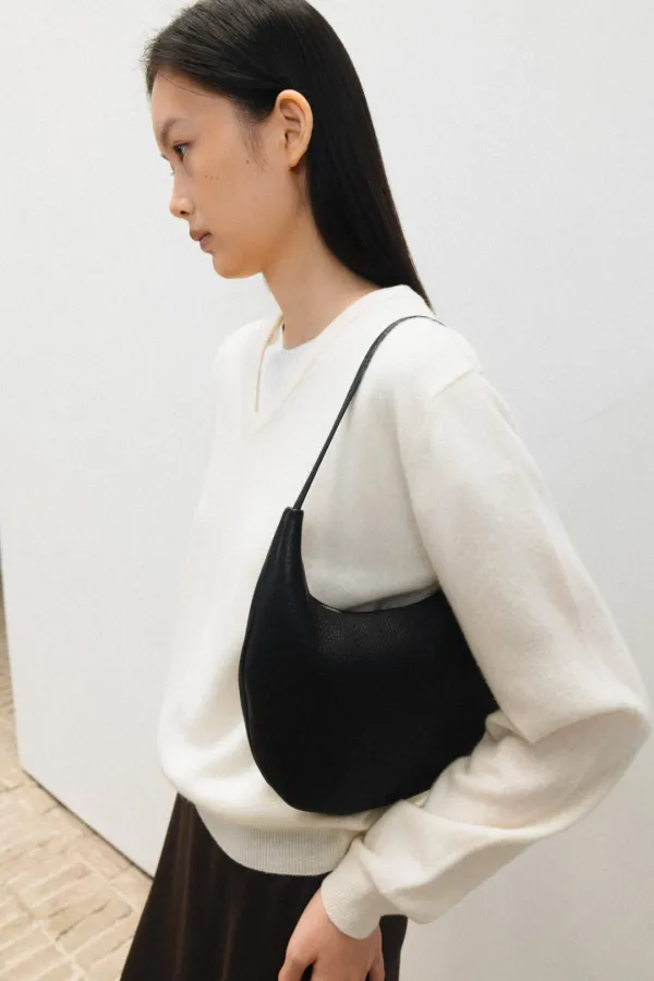 LAMBSWOOL V-NECK KNIT [ IVORY / GREY / BLACK ]