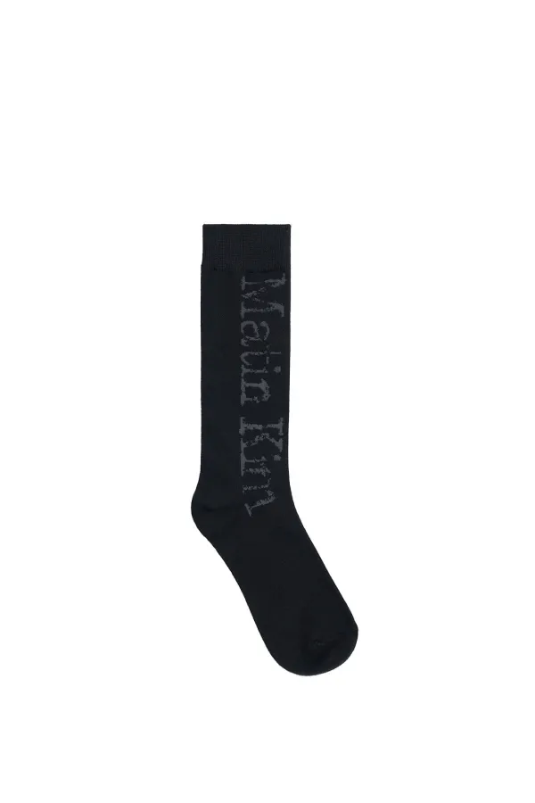 CRACKED LOGO JACQUARD SOCKS IN BLACK