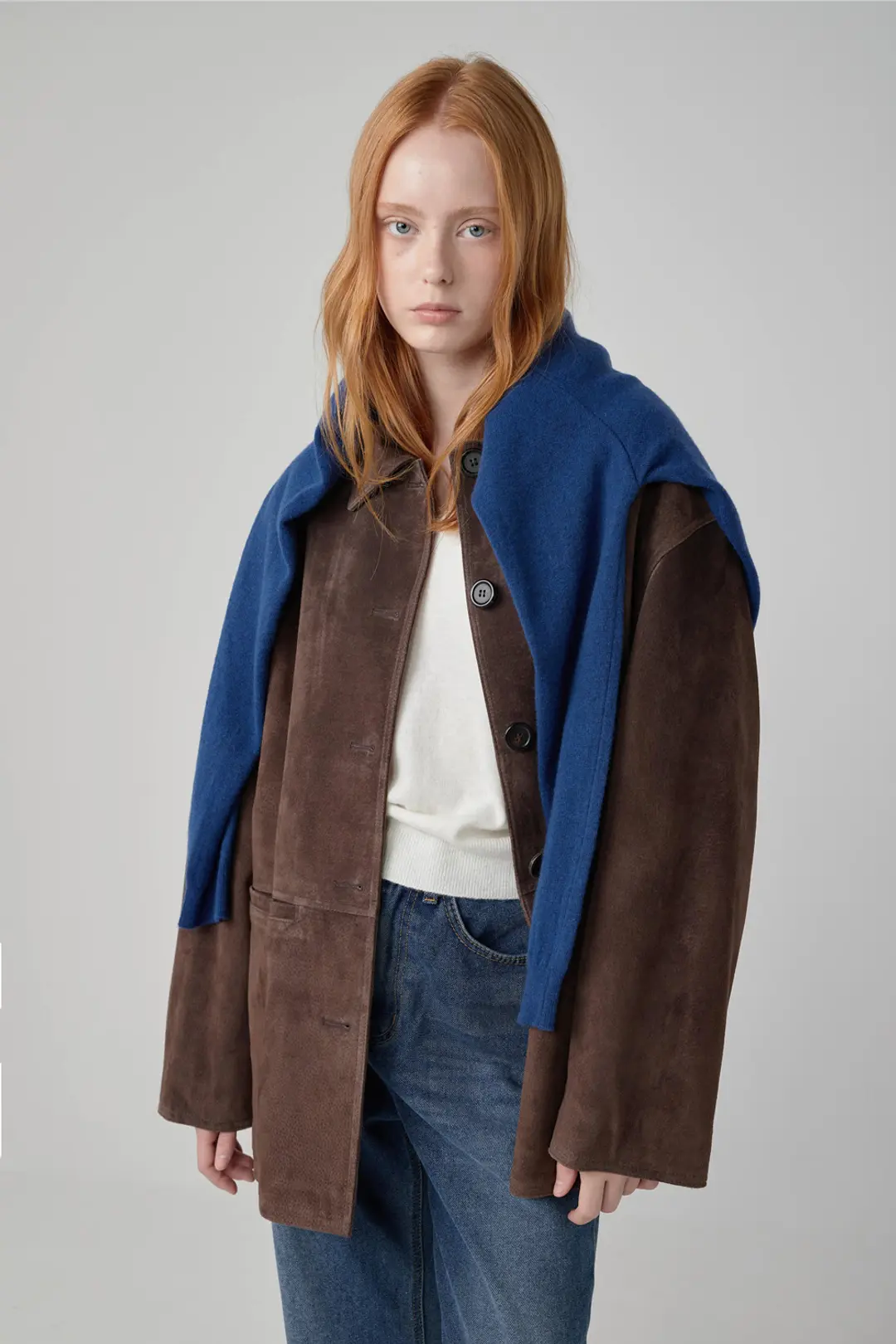오브오브 Maya suede half jacket_brown 상품 이미지 2