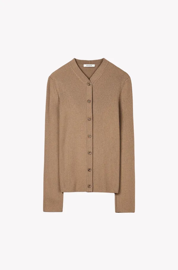 Lour Button Cardigan (Brown)