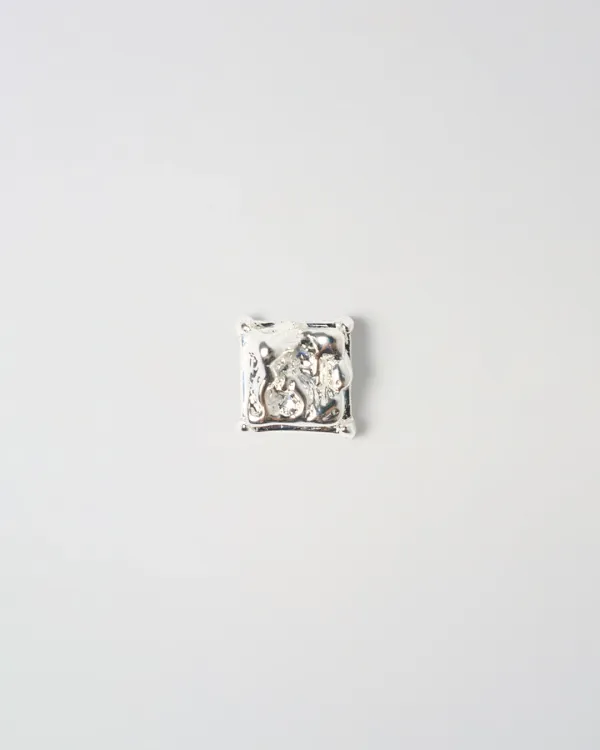 Melted Square Earrings [SILVER]