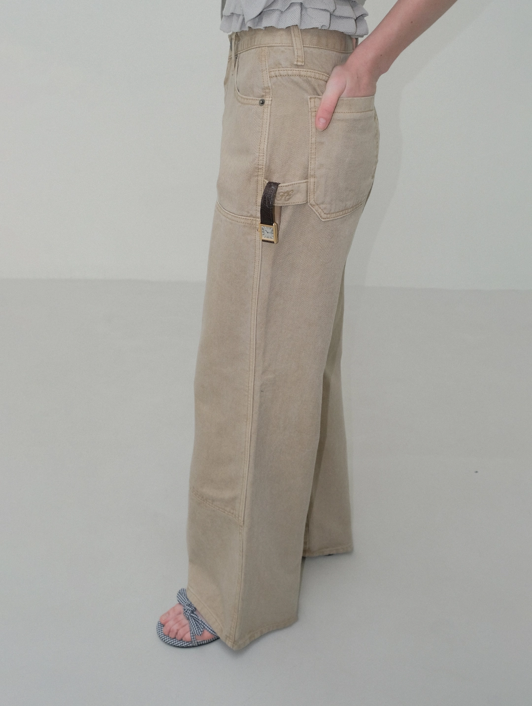 포에토 [9th] Girls pocket dying beige pants 상품 이미지 2