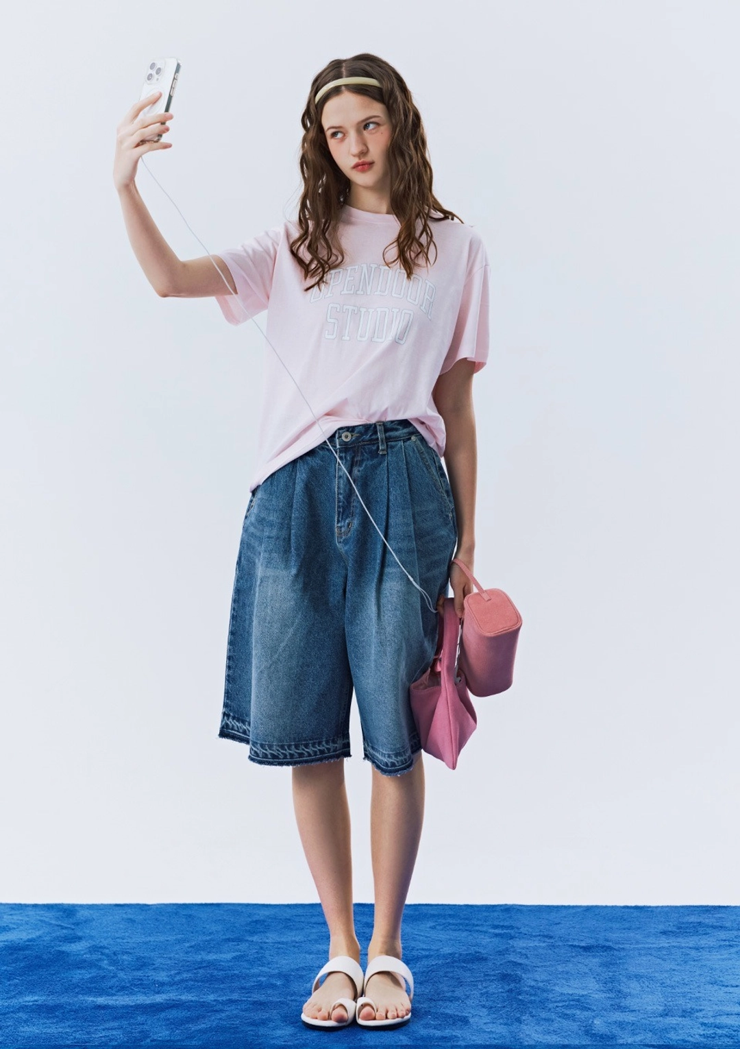 오픈도어 opendoor basic tee pink 상품 이미지 2