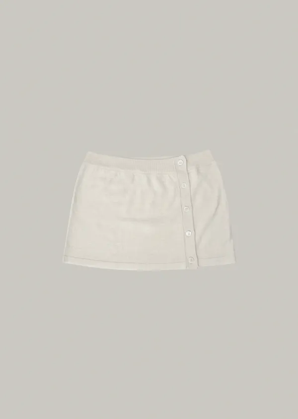 layered button skirt (ivory)
