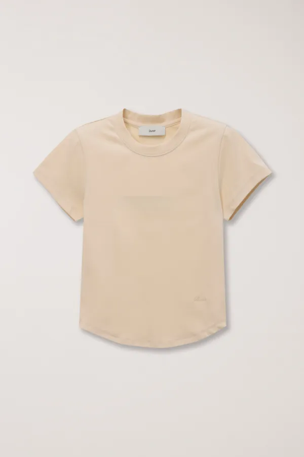 CURVED HEM SLIM-FIT TOP BUTTER