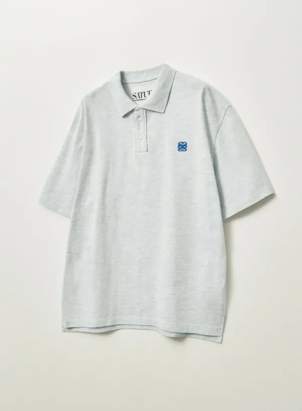 Basic Pique Polo T-Shirt - Melange White